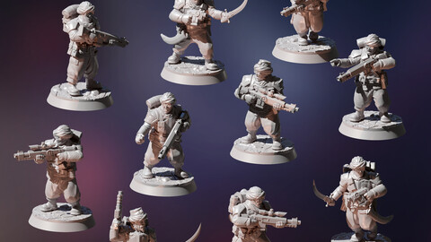 ArtStation - Desert Soldiers Squad - 3D Print Models | Resources