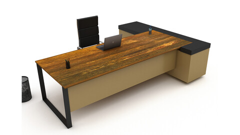 office boss table 01 3D model