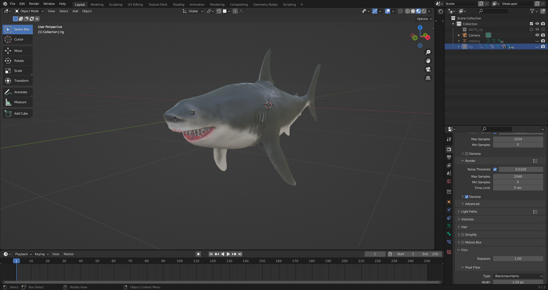 Blender Market - This very realistic shark model is shaded, textured and  rigged. It is a very complete scene, ready to use. Just add an hdri of your  choosing and render.