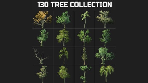 130 Tree Collection Game Asset