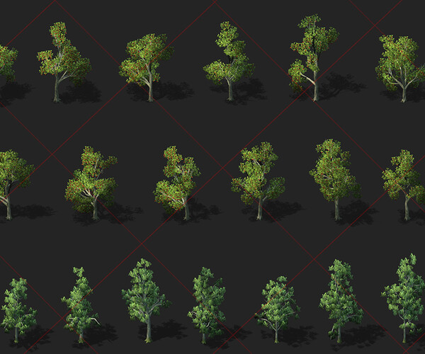 ArtStation - 130 Tree Collection Game Asset | Game Assets