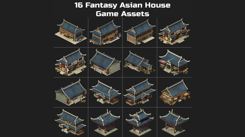 16 Asian Home, House, Building, Exterior Game Assets