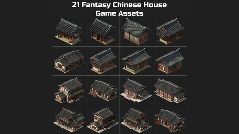 21 Fantasy Chinese Home, House, Building, Exterior Game Assets