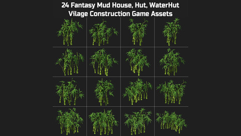 16 Fantasy Bamboo Trees Game Assets