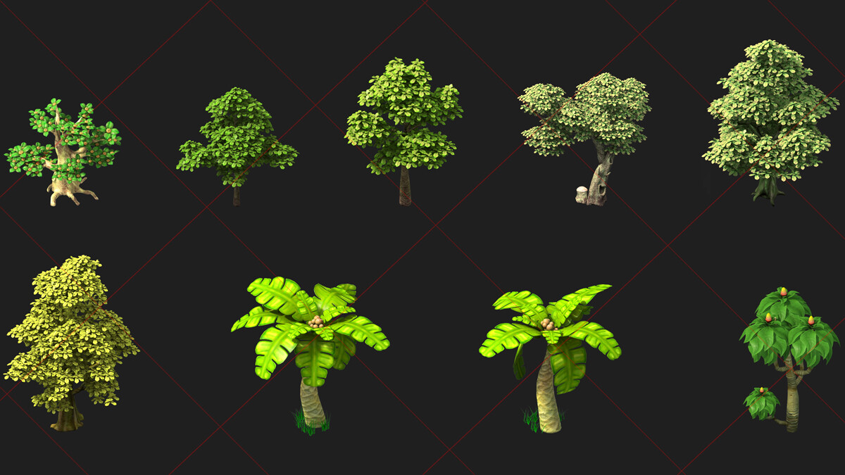 ArtStation - 26 Fantasy Cartoon Tree, Nature Game Assets | Game Assets
