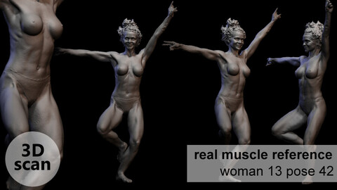 3D scan real muscleanatomy Woman13 pose 42