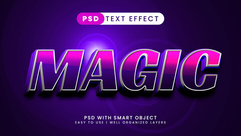 ArtStation - 3D Magic PSD fully editable text effect. Layer style PSD ...