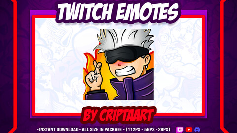 Twitch Emote / Emote rage GoJo Satoru / Emote Jujutsu Kaisen / Emote Anime