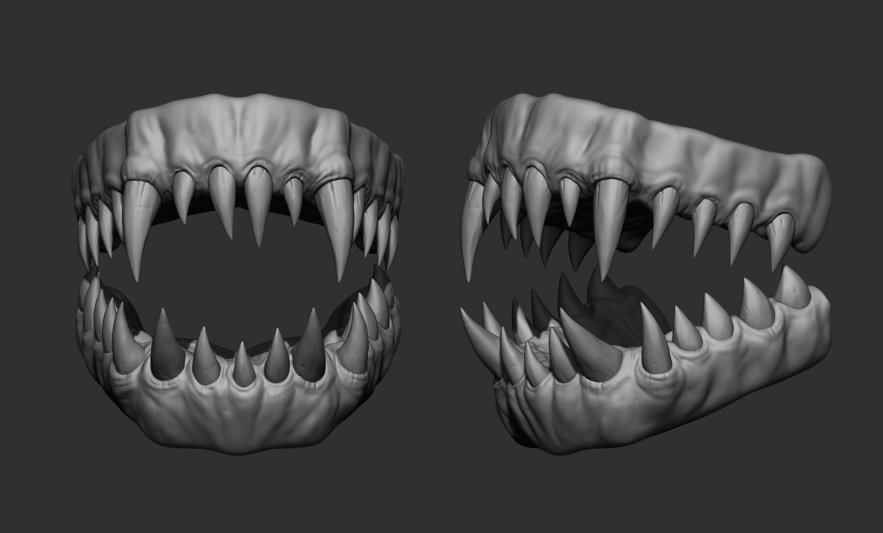 ArtStation - 21 Creature + Monster Teeth - Open+Closed OBJs , STL and ...