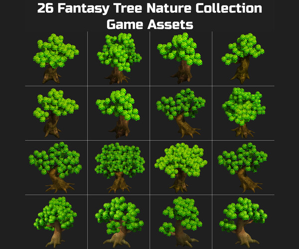 ArtStation - 26 Fantasy Tree Nature Collection Game Assets | Game Assets