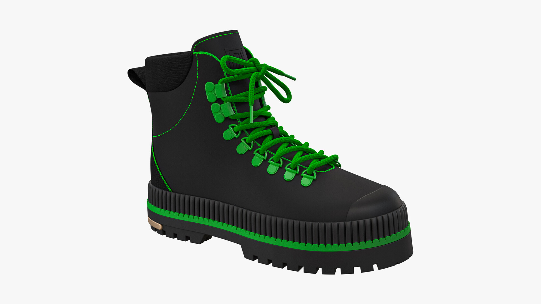 ArtStation - Fenty Hitch Hiker Boots Black and Green | Game Assets