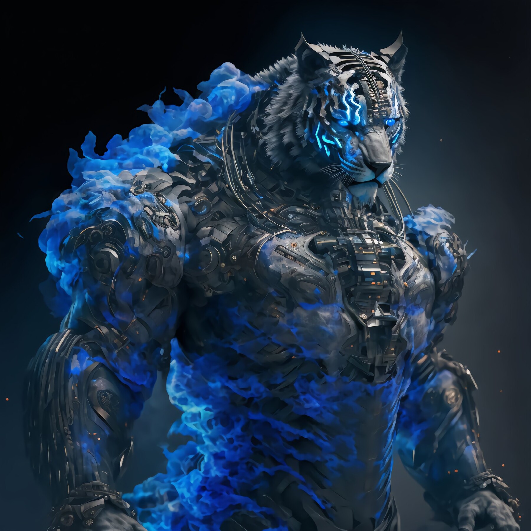 ArtStation - Blue Flame Animals series picture group | Artworks