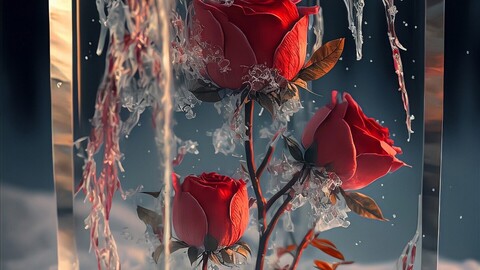 Frozen Rose - Flowers Picture Group