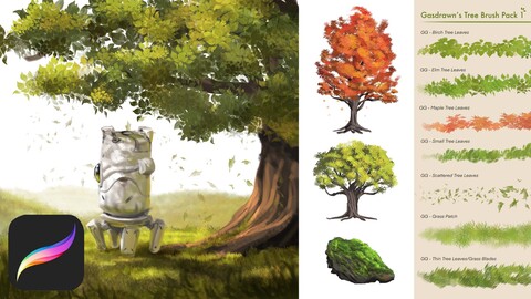 TREE PROCREATE BRUSH PACK 1 by Gasdrawn