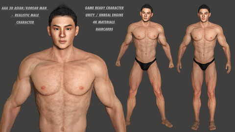 AAA 3D REALISTIC ASIAN MALE CHARACTER 02 - HUMAN RIGGED CHARACTER