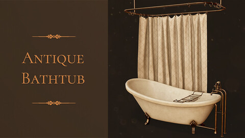 Antique Bathtub | Bathtub Curtain, Bathtub Rack