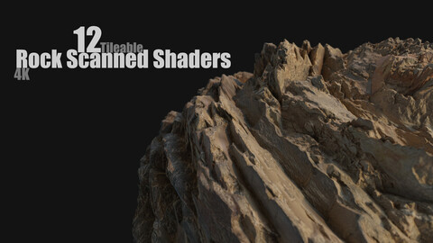 12 Rock scanned shaders (tileable 4K)