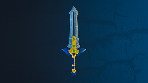 Crystal Sword Low-poly 3D model