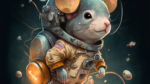 series of pictures of space animals