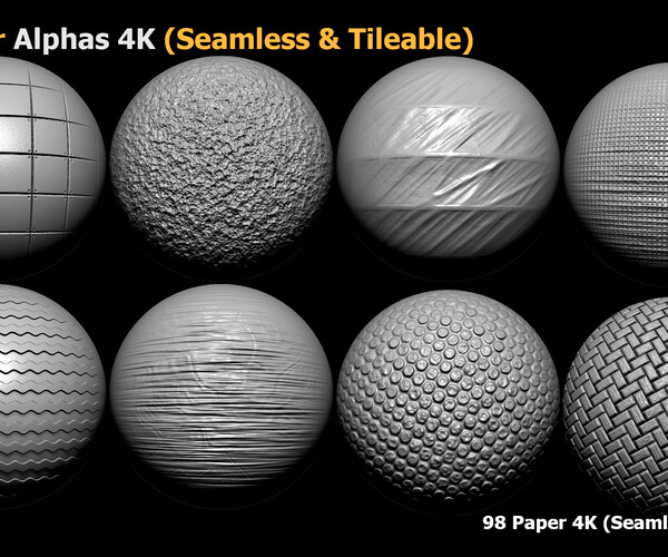 ArtStation - 96 Plastic Alphas (Seamless & Tileable) VOL 11 | Brushes