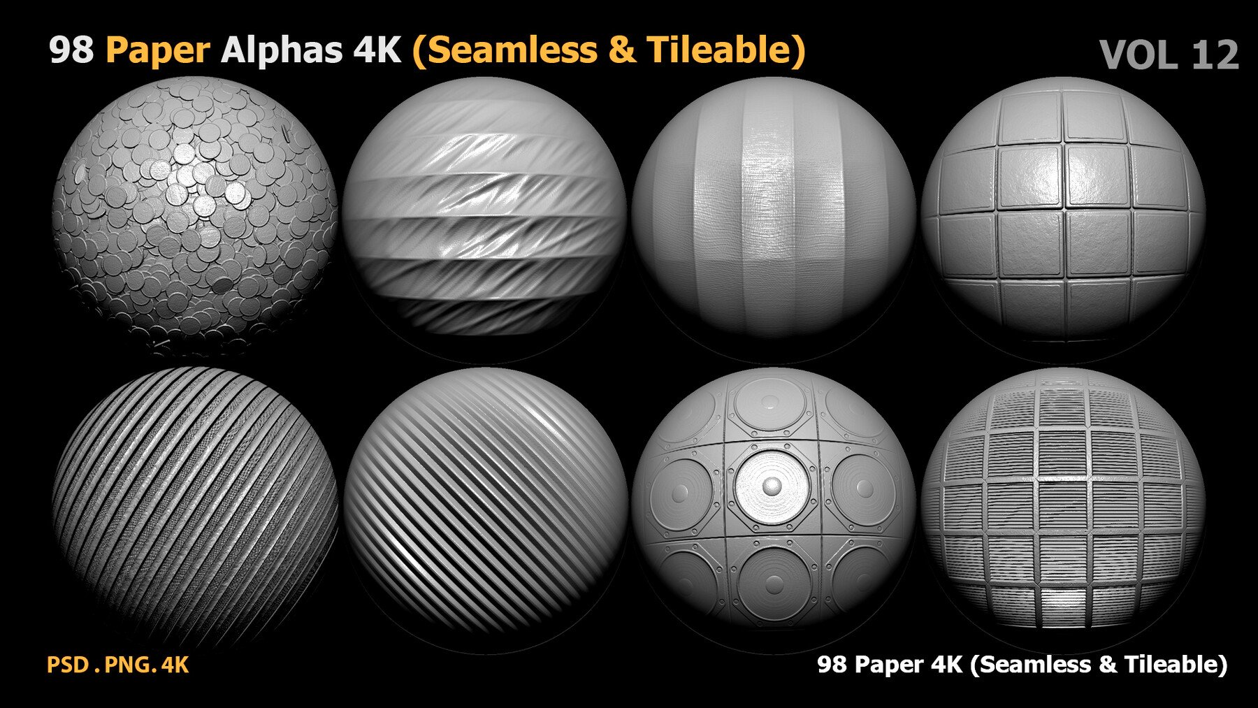 ArtStation - 96 Plastic Alphas (Seamless & Tileable) VOL 11 | Brushes