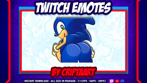 Twitch Emote / Sonic Emote / Gamer Emote / Animals Emote / Gaming / Stream Emote / Booty Emote