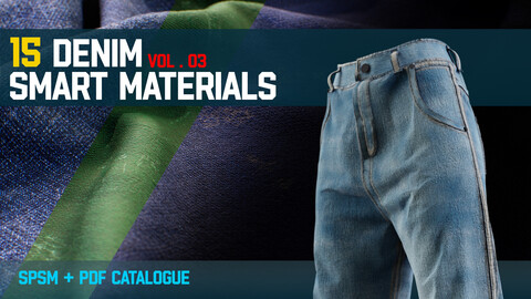 " 15 High Detailed Denim Smart Materials " (Vol.3)