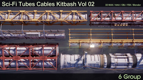 Sci-Fi Tubes Cables Kitbash Vol 02