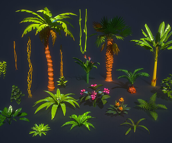 ArtStation - Tropical Plants Pack | Game Assets