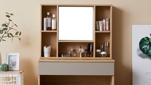 Derom storage mirror sitting vanity DLF002C