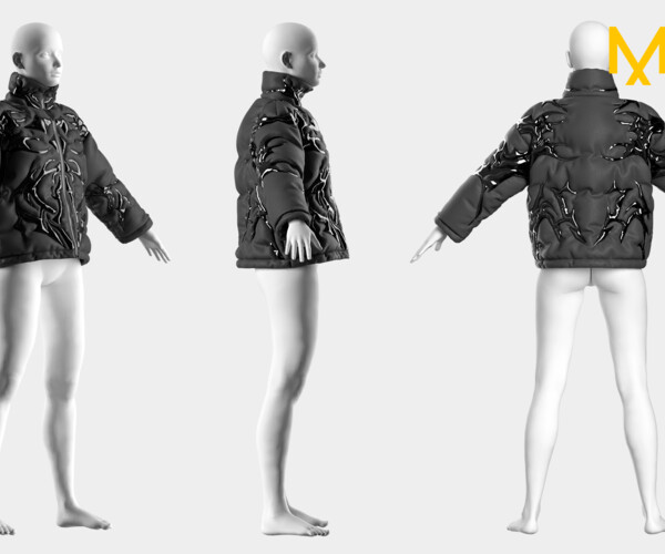 ArtStation - Streetwear Puffer Jacket #023 - Clo 3D / Marvelous