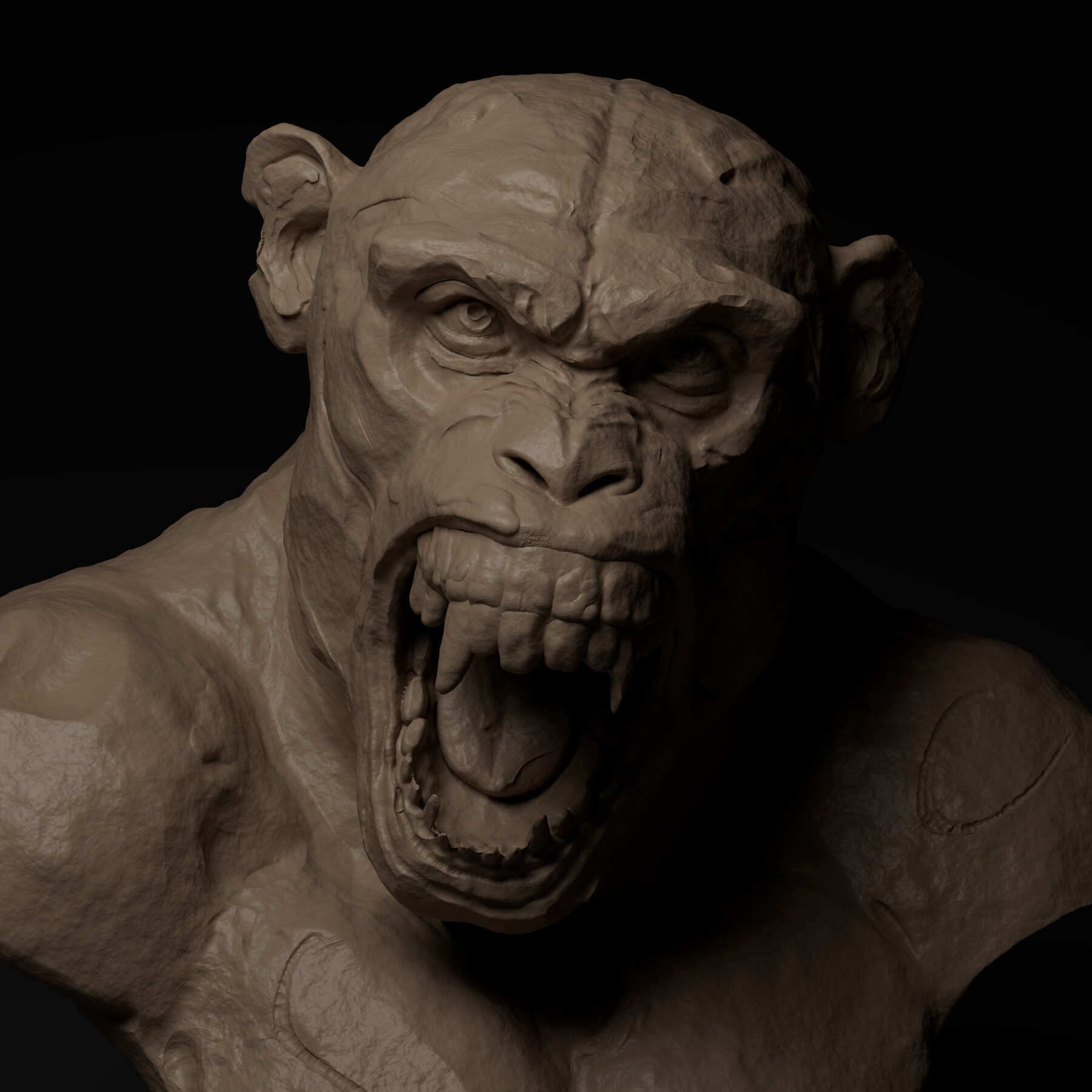 ArtStation - ANGRY CHIMP BUST (Printable stl file) | Resources