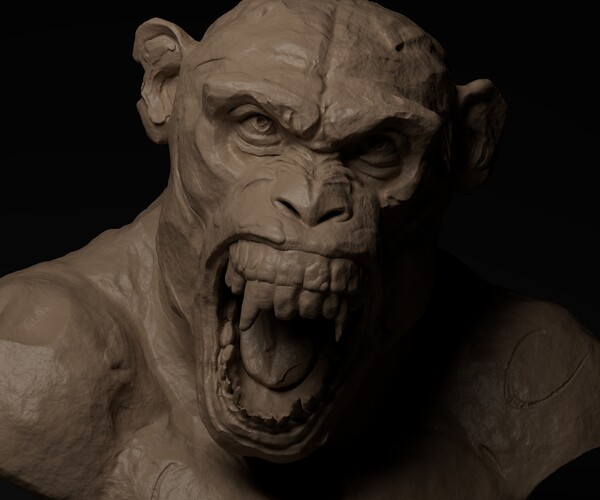 ArtStation - ANGRY CHIMP BUST (Printable stl file) | Resources