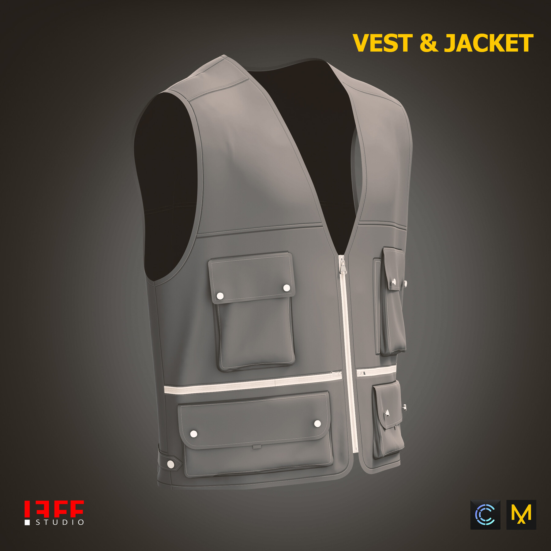 ArtStation - 10 VEST AND JACKET PACK MARVELOUS DESIGNER