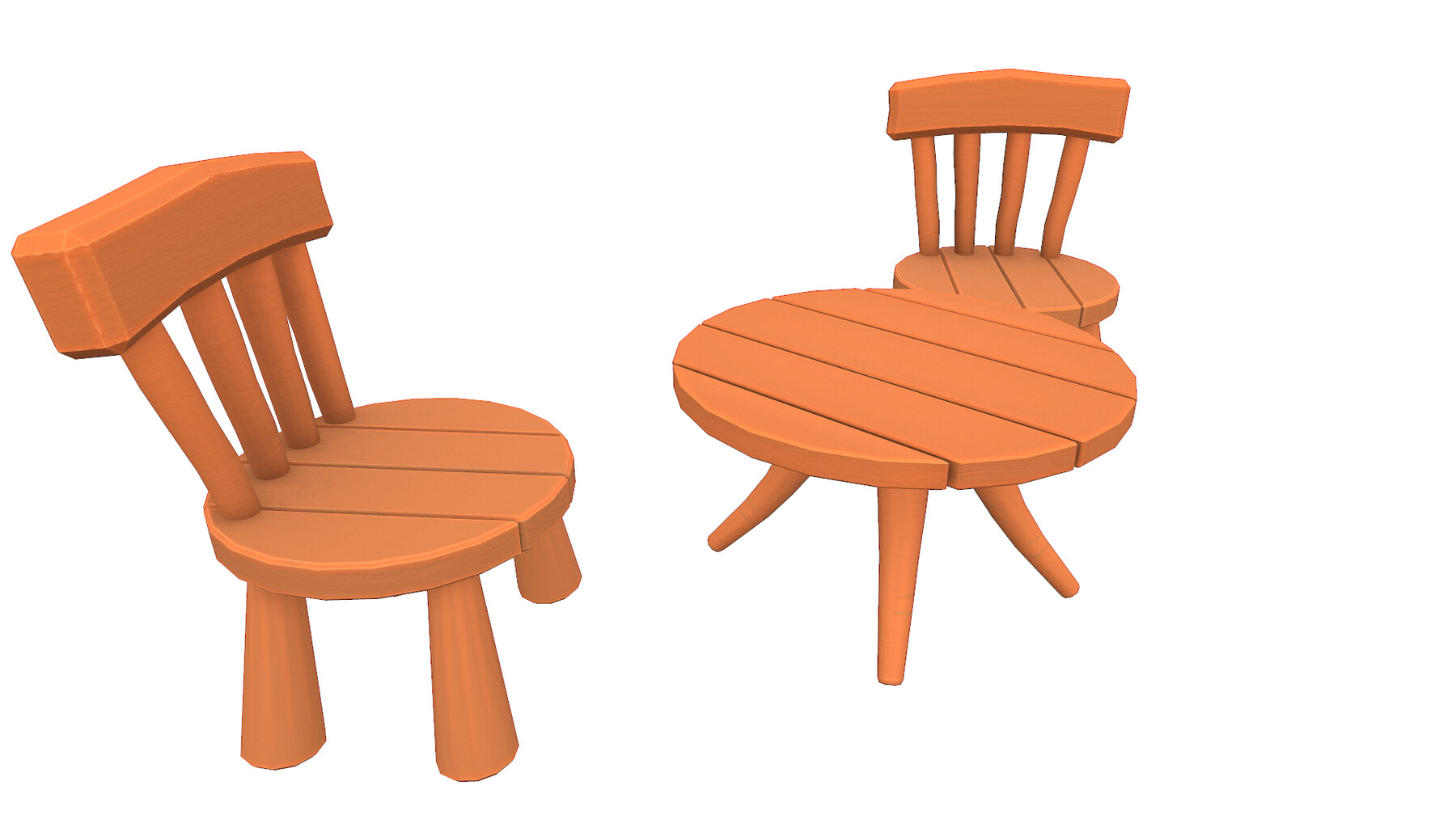 ArtStation - Cartoon Chair and Table | Game Assets