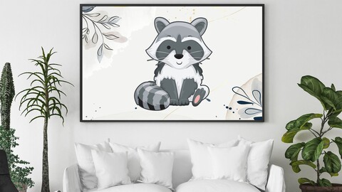Baby Animals Poster Wall Decor - Girl Room Cute Animal Photo - Large Bedroom Decoration Print - Kid Nursery Art Picture