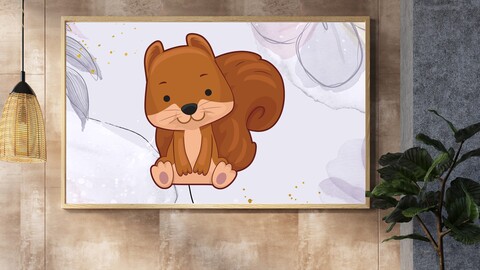 Baby Animals Poster Wall Decor - Girl Room Cute Animal Photo - Large Bedroom Decoration Print - Kid Nursery Art Picture