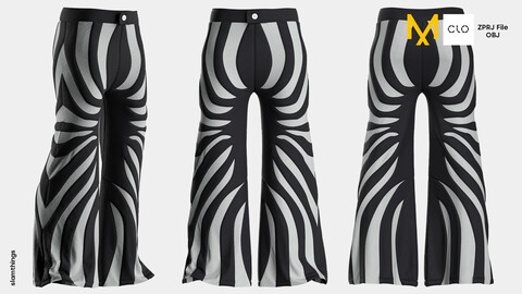 Streetwear Pants #013 - Clo 3D / Marvelous Designer + OBJ / DIGITAL FASHION / HYPEBEAST / FUTURE FASHION