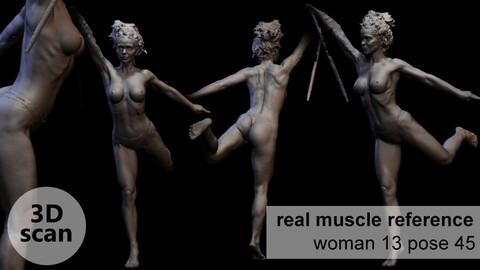 3D scan real muscleanatomy Woman13 pose 45