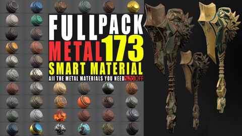 full pack metal of 173 High-Detail and completely customizable Basic metal smart materials (spsm).