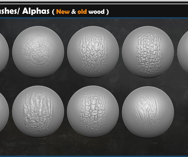 ArtStation - Wood VDM Brushes/ Alphas ( New & old wood ) Vol 02 | Brushes