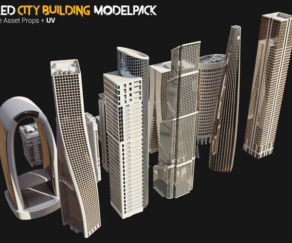 ArtStation - High Detailed City Building Pack + UV | Game Assets