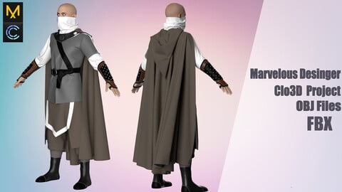 Clothes medival №153 "Marvelous Designer" /Zprj/ OBJ+FBX