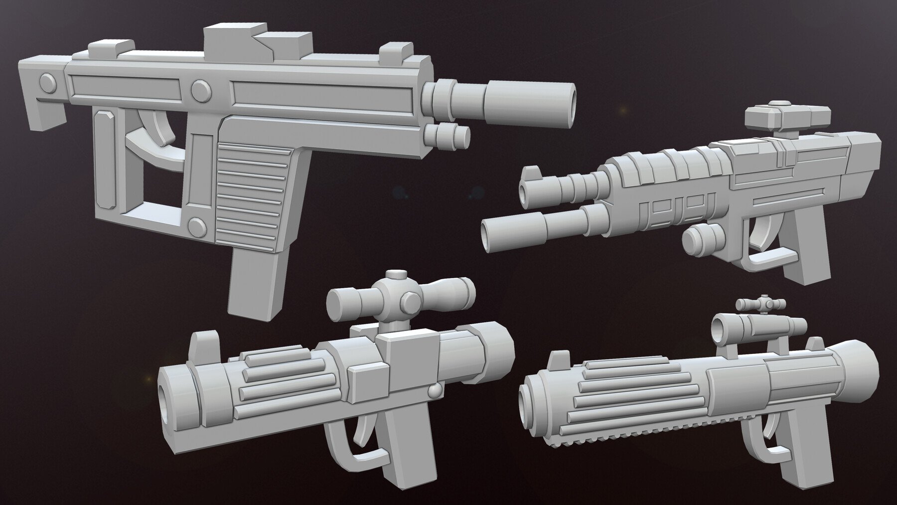 ArtStation - Sci-fi Gun Base meshes (with uv) | Game Assets