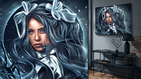 'Spider woman' | Original High Resolution Artwork | Woman Portrait