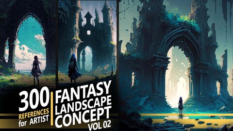 300 Fantasy landscape concept - VOL 02 - Environment references