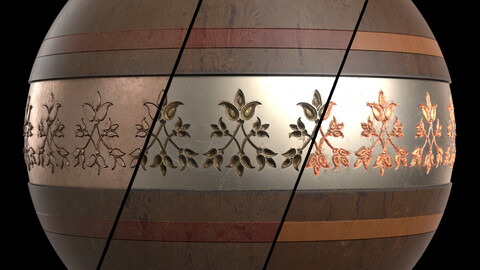 Wood Panel By Ornament Metal 1- Sbsar Seamless Pbr