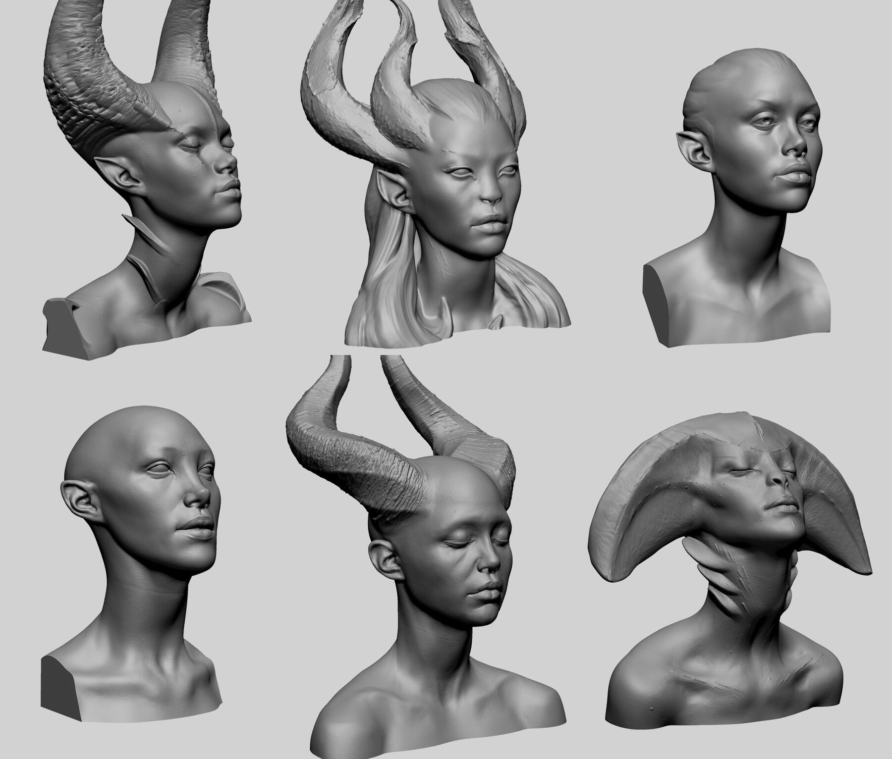 ArtStation - Fantasy Female Bust Collection For 3D Print | Resources