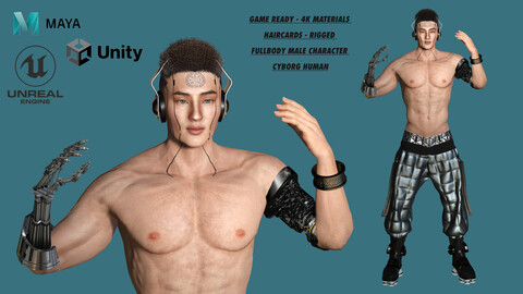 AAA 3D Cyborg Futuristic Male 02 - Game Ready Realistic Character