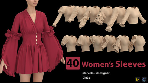 40 Women's Sleeve + Zprj +Fbx +Obj